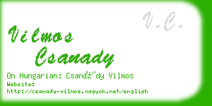 vilmos csanady business card